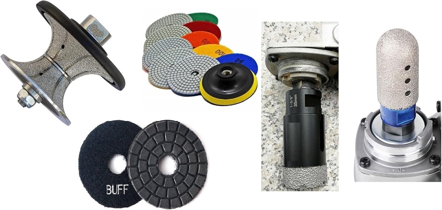Stone Granite Marble Buffer V50 Full Bullnose Router Bit Profiler 2" Masonry Ceramic Diamond Zero Tolerance Grinding Drum milling bit core Drill bit Concrete Floor Grinder Wet Polisher