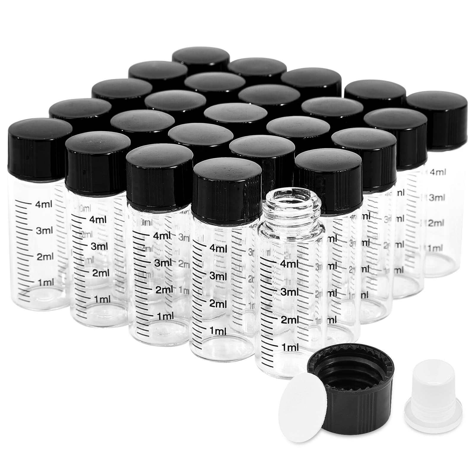 Fioles graduées de 4 ml en flacon d'échantillon de verre pour stockage liquide