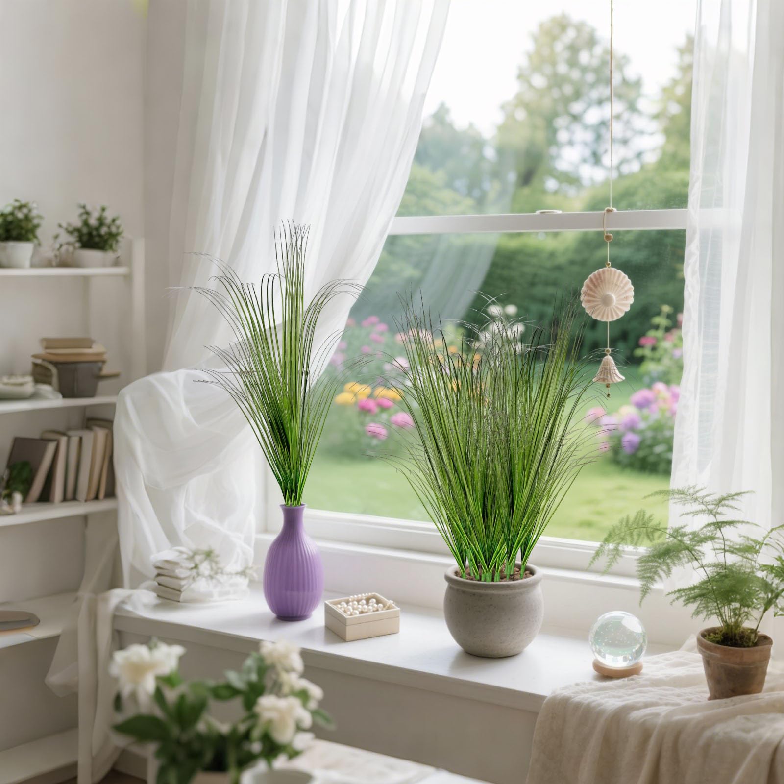 YXYQR 18 bundels kunstplanten gras binnen buiten UV-bestendig kunststof nep struiken planten struiken groen bloemen arrangement voor potten, hangende manden, veranda, vensterbak, bruiloft, tuin