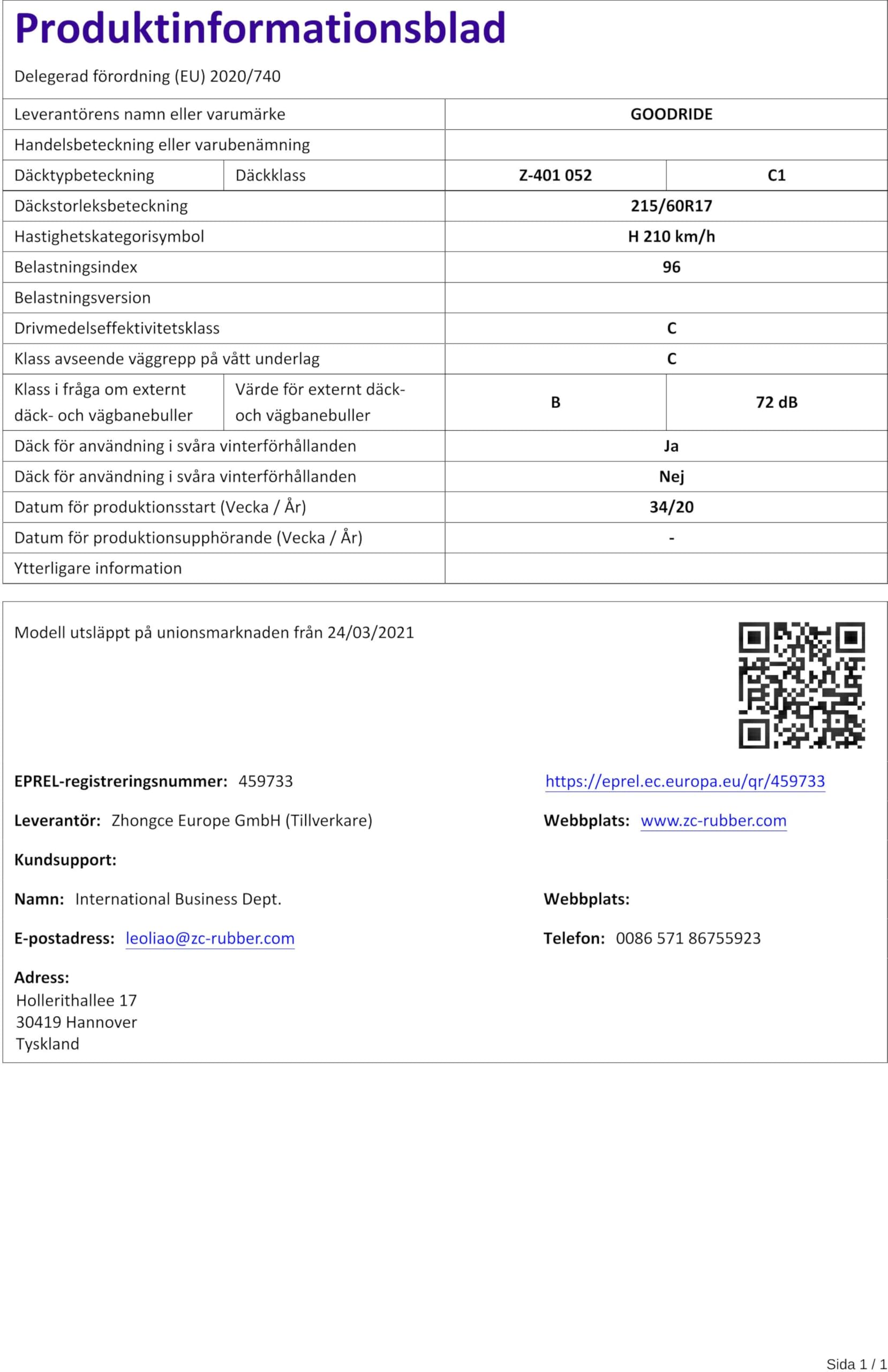 GOODRIDE - 215/60 R17 TL 96H ALL SEASON ELITE Z-401 M+S 3PMSF - Ganzjahresreifen