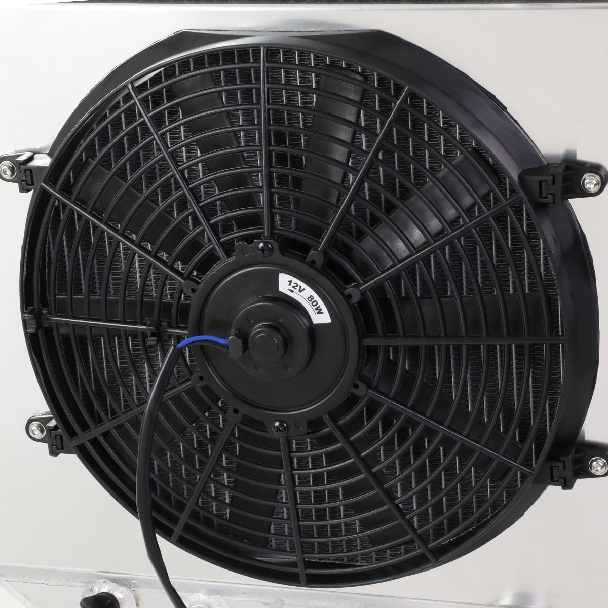 Auto Dynasty Aluminum Radiator Fan Shroud Assembly Compatible with 1963-1970 Ford Mustang/Country/Squire, 3-Row Aluminum Radiator + 12V Fan Shroud