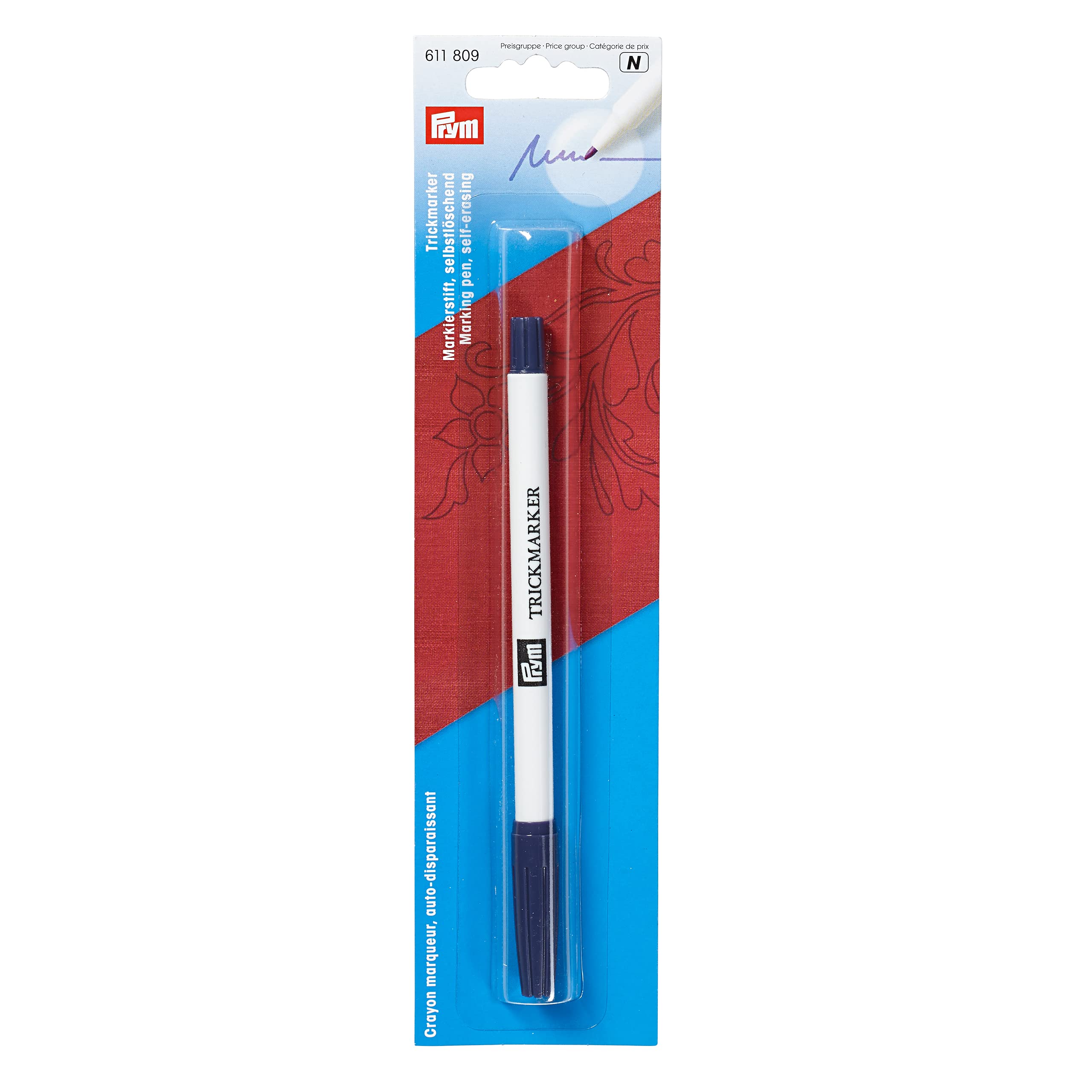 Prym Self-Erasing Trick Marker – Purple Water-Erasable Fabric Pen | 611 809