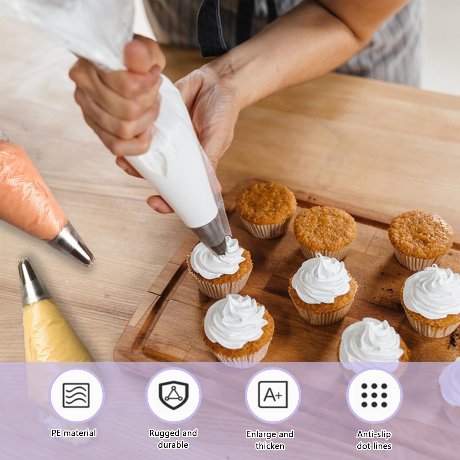 100 Poches à Douille Jetables Pour Décoration De Gâteaux, Fondants