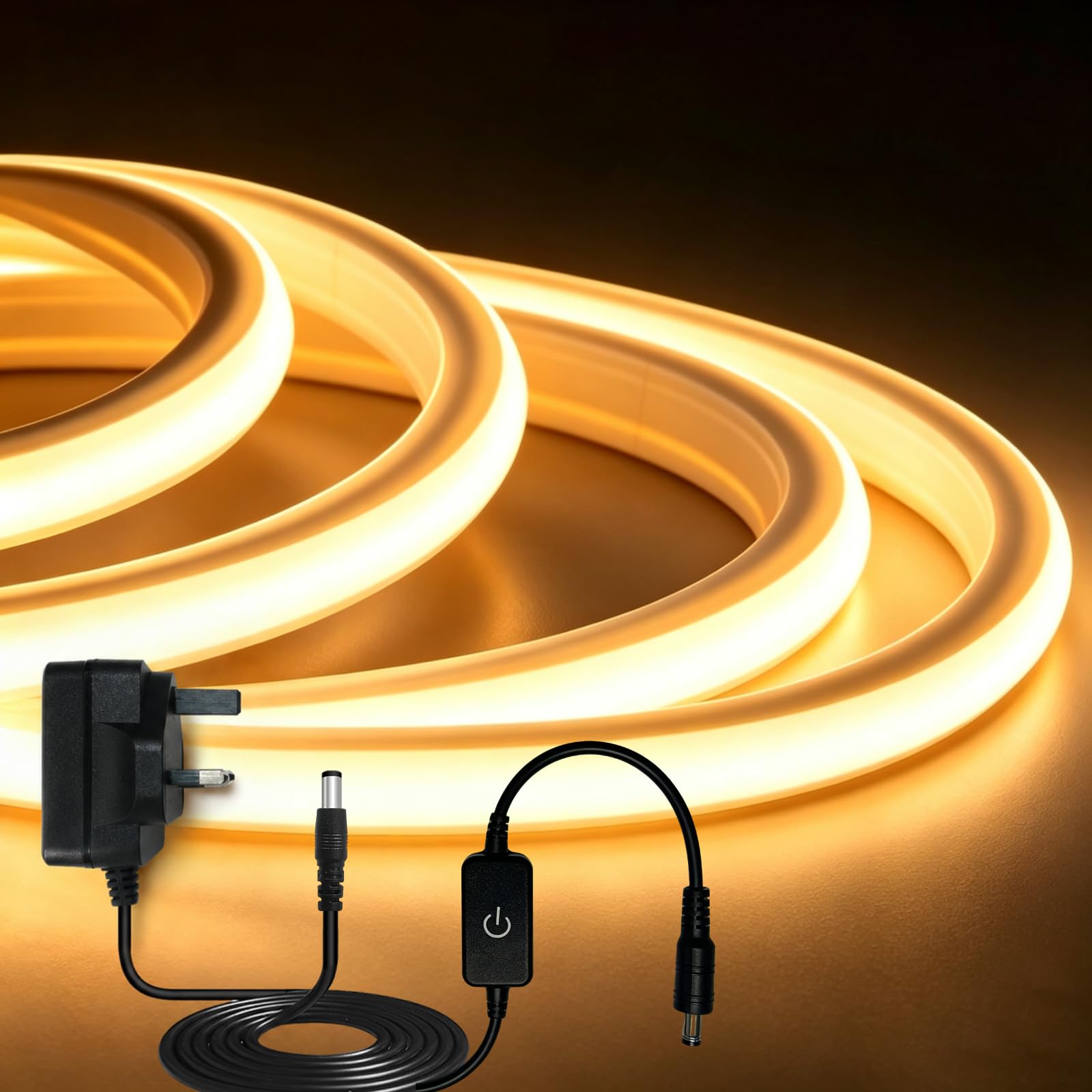 iNextStation COB LED Strip 5m, Dimmable, IP67 Waterproof, 3000K Warm White