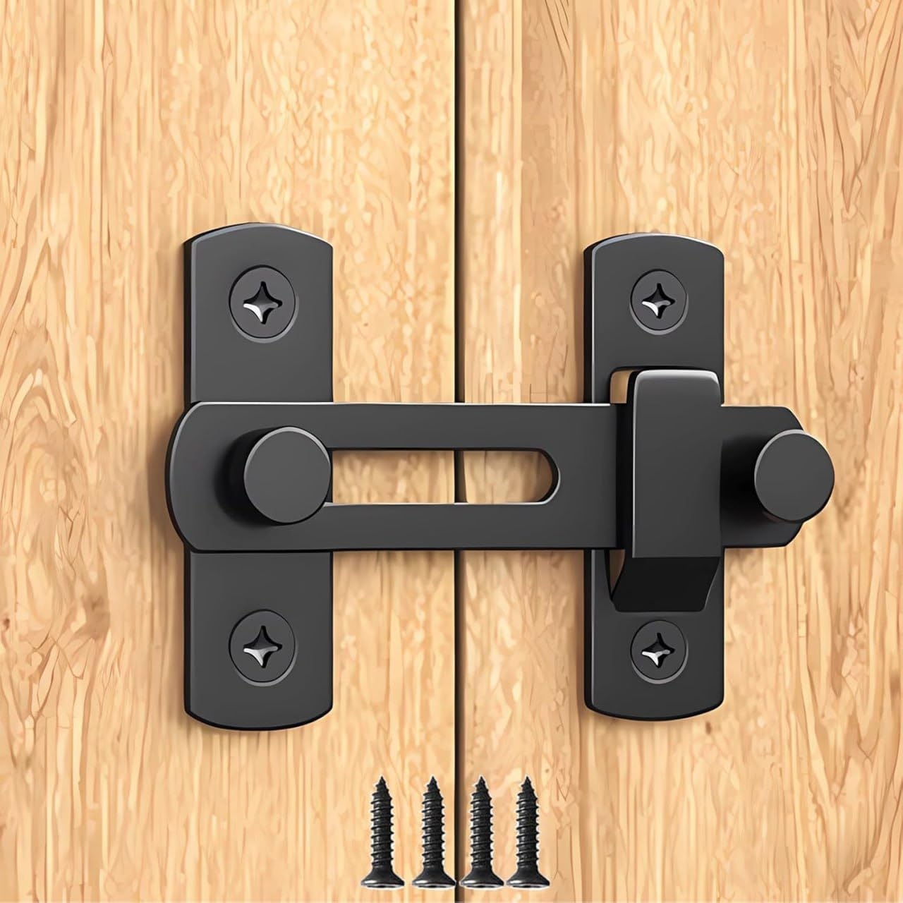 NIKZOL Stainless Steel Flip Latch Door Lock – Sliding Barn Door Lock, Safety Gate Latch for Garden, Bathroom, Garage, Coop, Closet, Cabinet & Window – Heavy Duty Bolt Lock Hardware (Black)-image-18