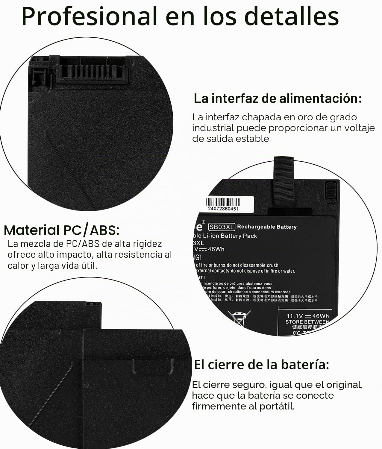SB03XL Laptop Batería para HP EliteBook 820 825 G1 G2 720 725 G1 G2 Serie SB03046XL-PL 716725-171 716725-1C1 716726-171 716726-421 716726-1C1 717378-001 740362-001 HSTNN-LB4T/IB4T HSTNN-L13C