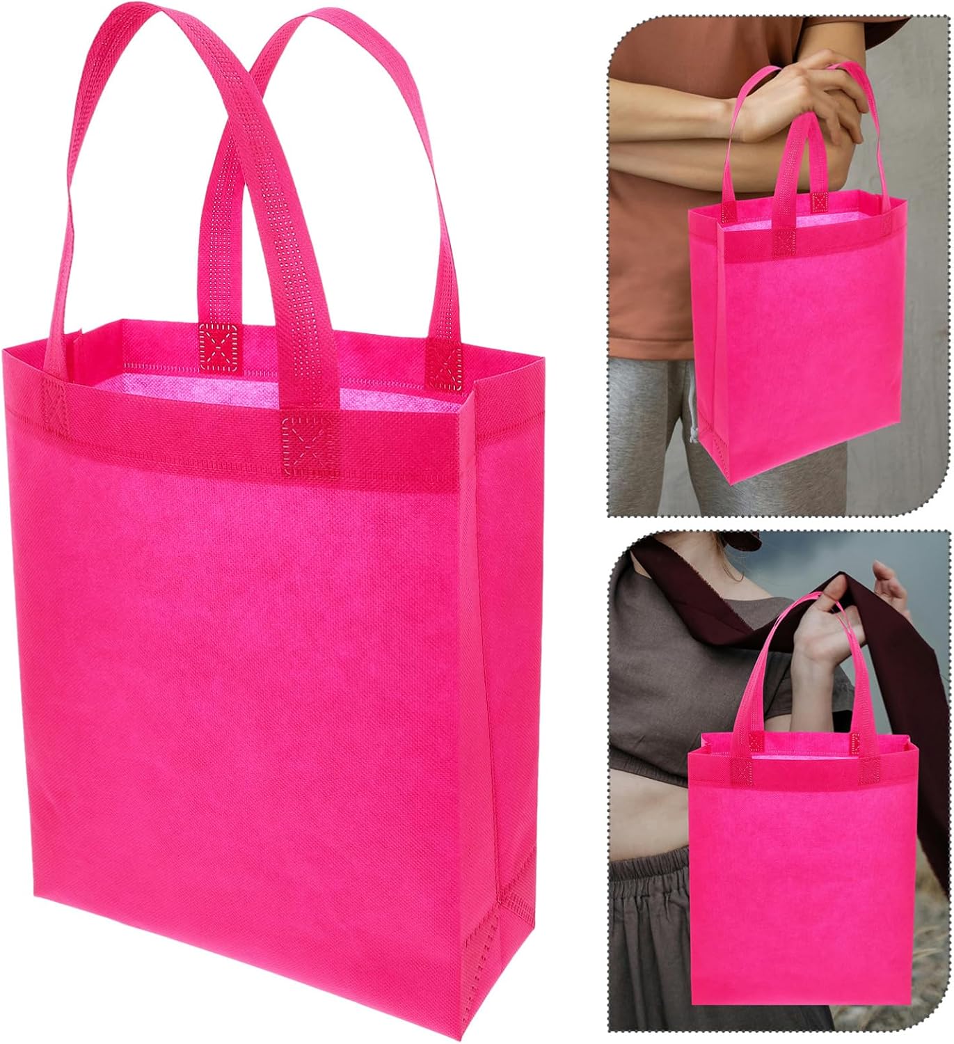 COLLBATH 30pcs Reusable Shopping Tote Bags Extra Non-woven Fabric Bags for Boys and Girls Heavy Duty Grocery Storage Diy Canvas Tote Handles for Christmas Party Supplies