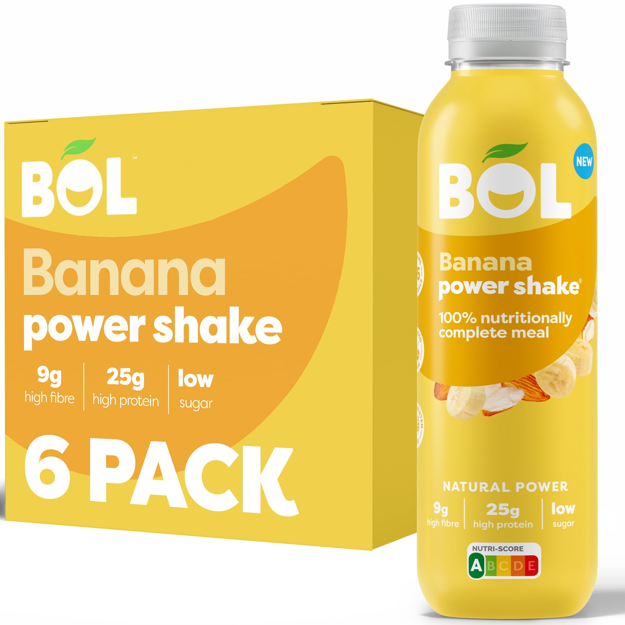 BOL Banana Power Shake Ready-to-Drink, 6 x 410ml Bottles