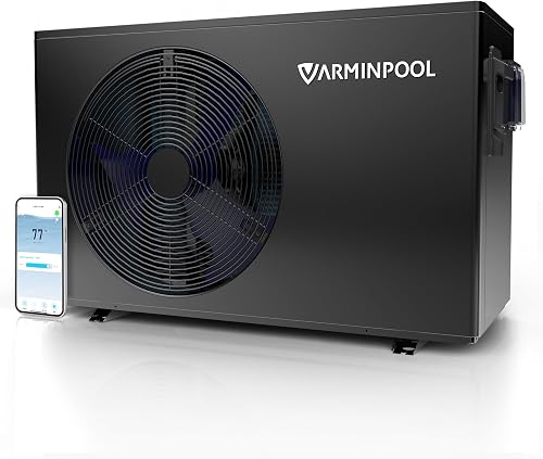 Swimming Pool Heater for Above Ground Pool 30000BTU | up to 7500 Gallons, High Efficiency COP 5.8, Titanium Heat Exchanger, WiFi Control Via App, 48 dB Quiet, 110V, V7 Plus