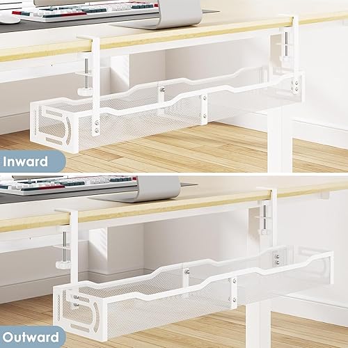 Miniatura 7 de Cable Management, 25'' Cable Management Under Desk No Drill, Metal Cord Organizer with Clamp for Standing Desk, Cable Organizer for Home Office,