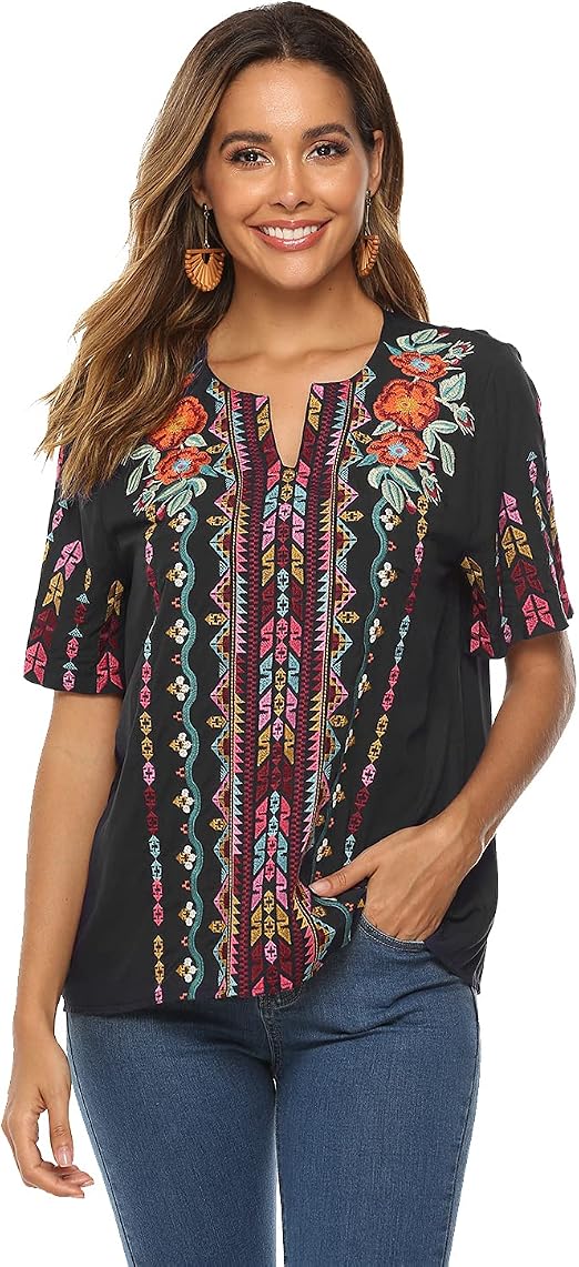 Blouses Peasant Tops Embroidered 