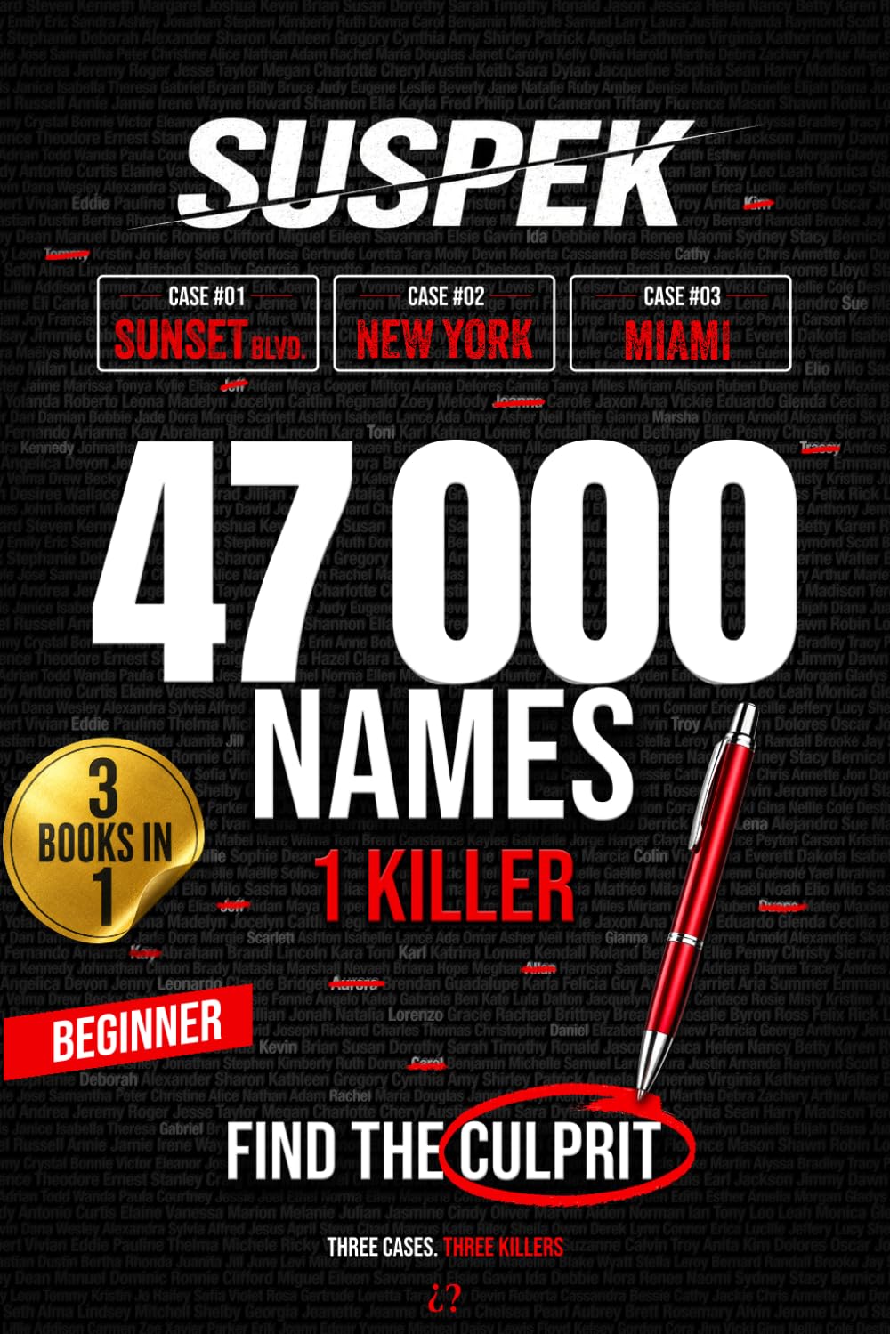 SUSPEK USA Beginner Collection: 3 books in 1 | 47,000 Suspects, 17 Clues, 1 Killer | Murder Mystery Logic Puzzles for Adults | Whodunit & Cozy Crime Fans (Cases 1-3)