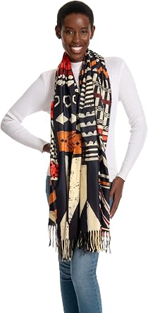 Soft Cashmere Feel Scarf for Women,African Tribal Style Double Sided Prints Warm Shawl Wraps Winter Large Blanket Scarf