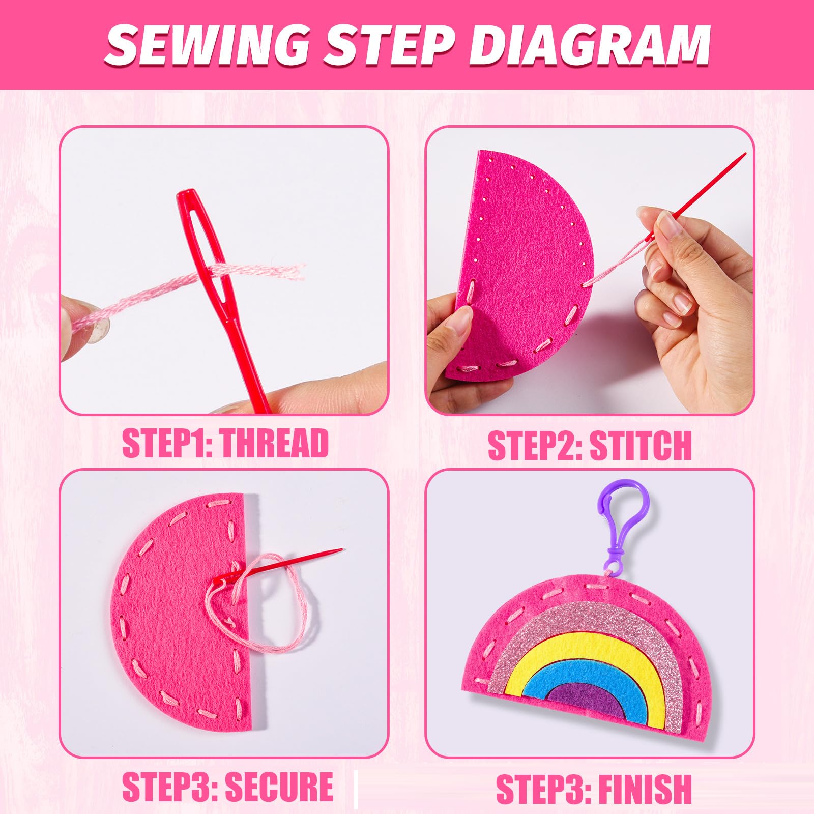 JOYVOVO Lot De 7 Kits De Couture En Feutre Pour Enfants - Kit De