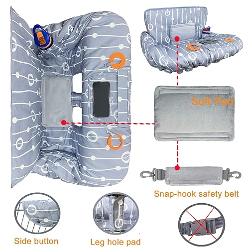 Miniatura 76 de Funda para carrito de compras para bebé, funda para carrito de comestibles para bebé niño y niña, funda para silla alta para bebé y niño, regalo