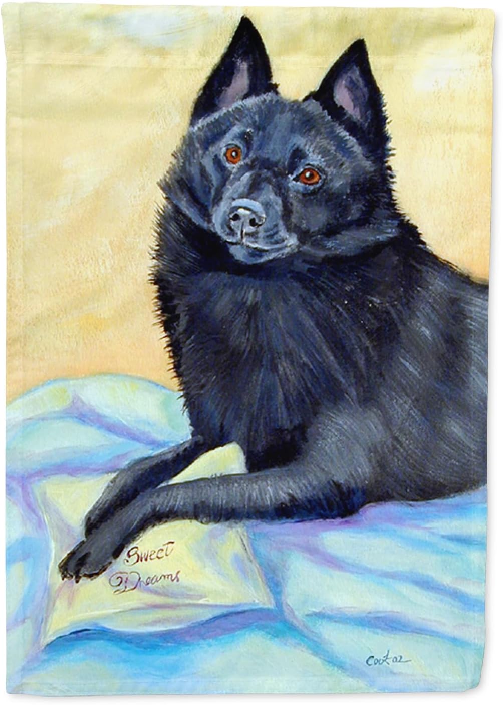 Caroline's Treasures 7152CHF Schipperke Sweet Dreams House Flag Large Porch Sleeve Pole Decorative Outside Yard Banner Artwork Wall Hanging, Polyester, House Size, Multicolor