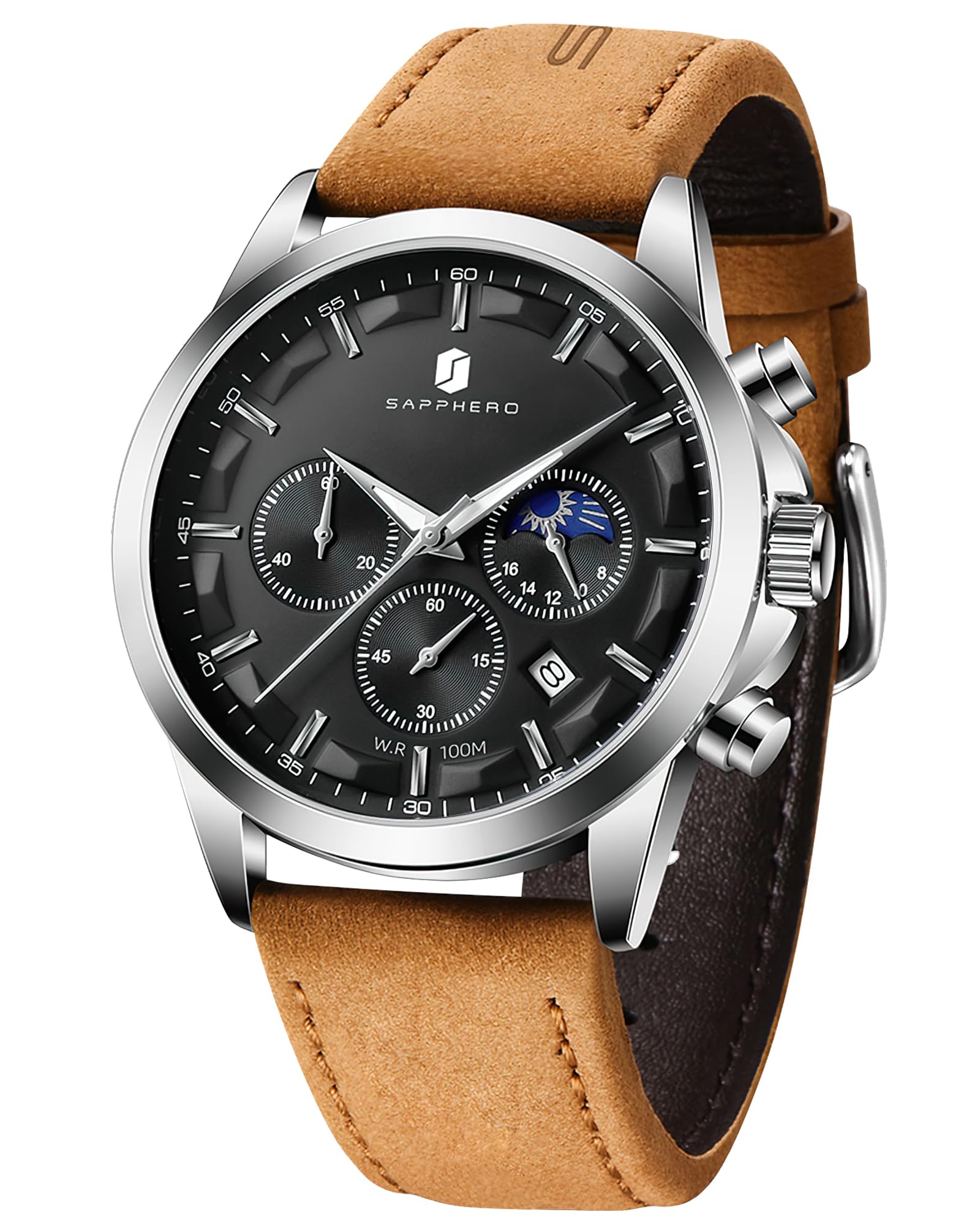 BENYAR BY Herrenuhr Uhren Herren Wasserdicht Herrenuhren Chronograph männer Armbanduhr für Herren Gold/Silber/Blau/Schwarz Eleganz Lederarmband/Edelstahl Quarz Geburtstags/Weihnachts
