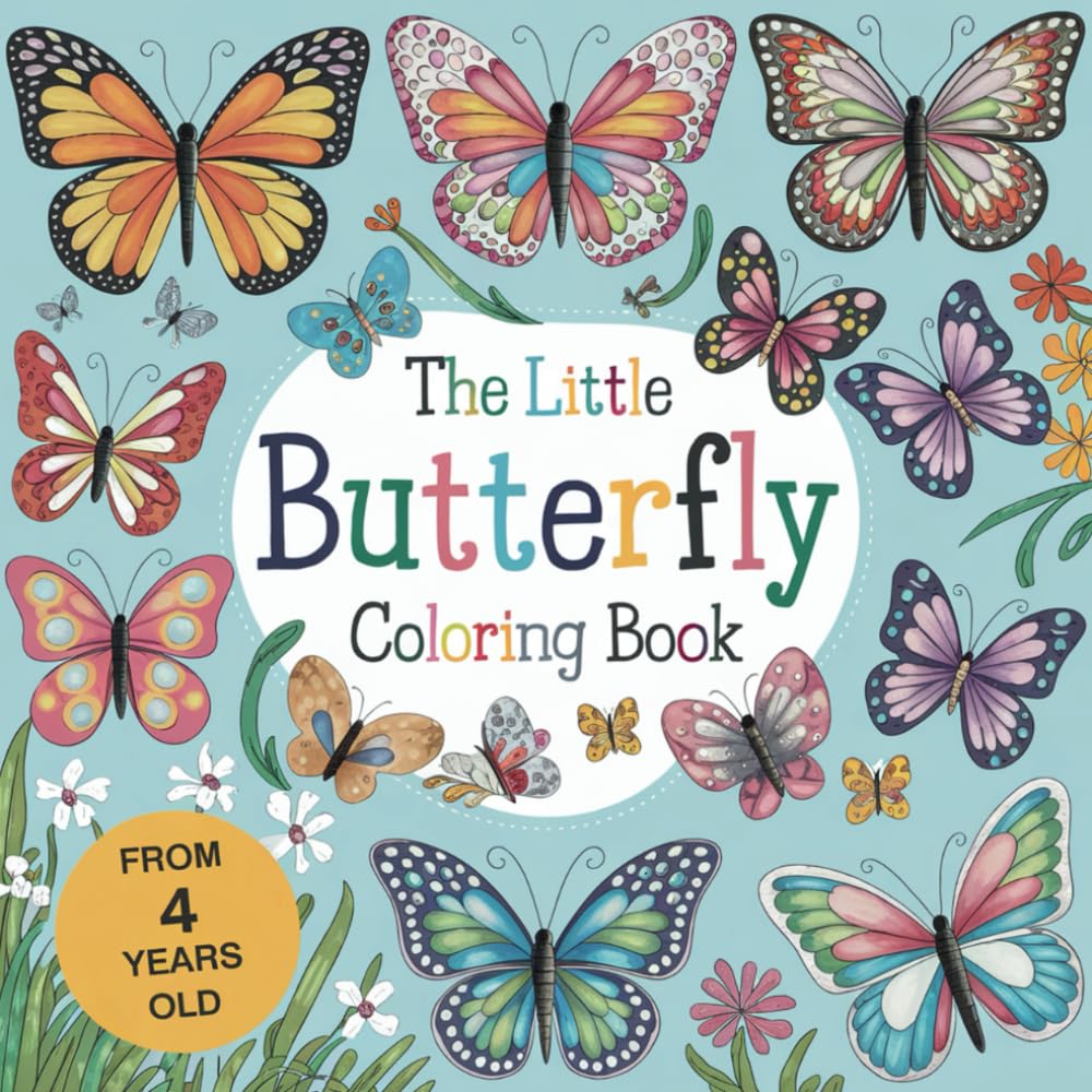 Butterflies coloring book for children aged 4 years and up with 50 beautiful coloring pages of butterflies (Coloring books from WOLE Publishing)