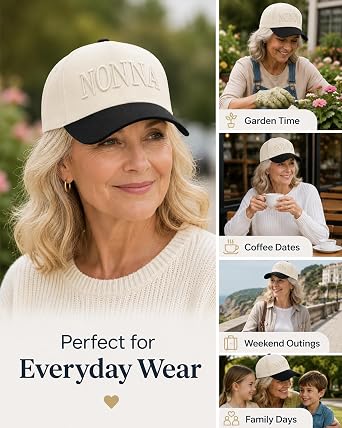 Gifts for Grandma, Adjustable Embroidered Vintage Two Tone Trucker Hat for Mimi Nonna Nana