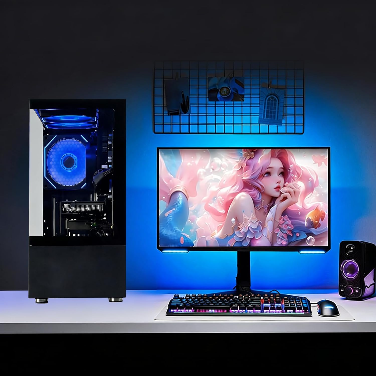 Prebuilt Desktop Gaming PC | Ryzen 5 6Cores 3.6G Up to 4.1G | 16G DDR4 RAM | 512G SSD | RX560 4G Graphics Card | WiFi 6 | Game Computer Tower Black