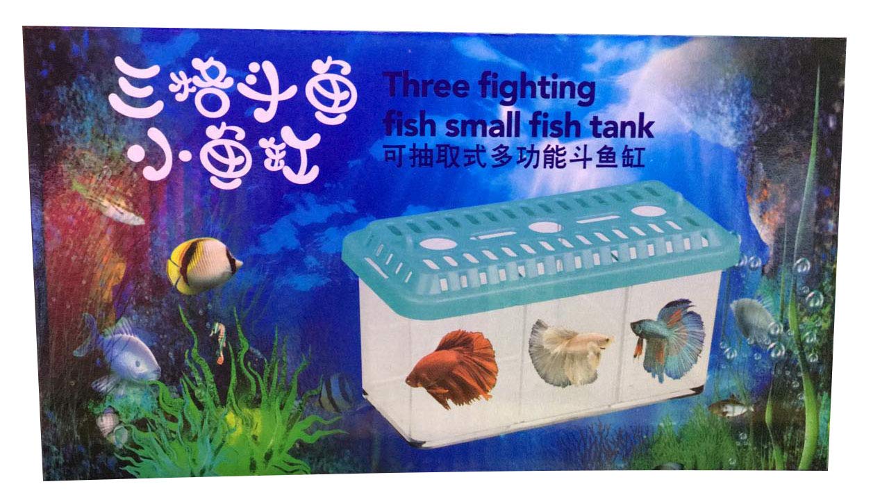 Aquariumshopindragonmart.com Small Fish Tank Aquarium Betta Box Breeder House with partition plastic Transparent 3 rooms 9 * 19 * 10cm