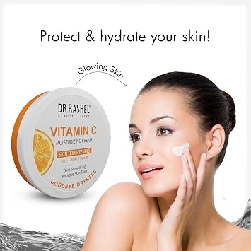 DR.Rashel Vitamin C Moisturizer For Dry Skin | Oil Free Hydrating Moisturiser for Face | Skin Brightening Face Moisturizer for Women and Men 125ml