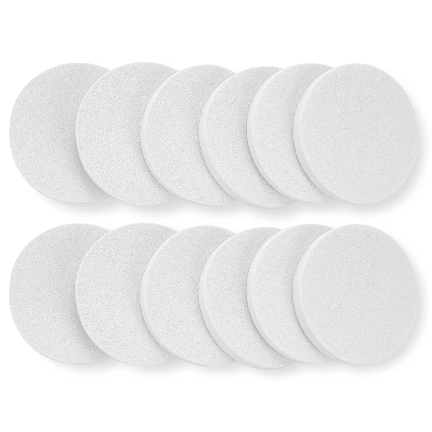 Molain Powder Puff Sponge 12 Pieces White Round Shaped Make Up Beauty Blender Pads For Liquid Foundation Washing Cleansing Face Cosmetic Applicators