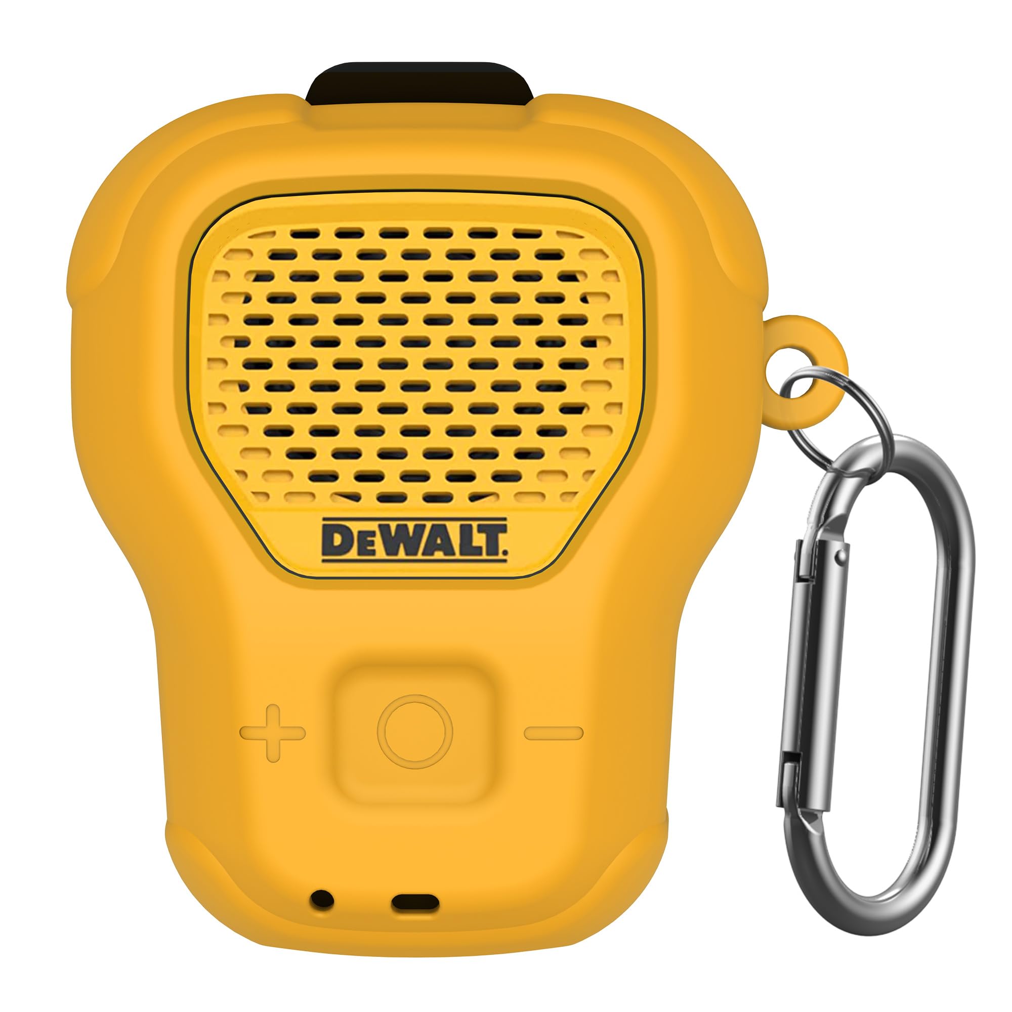 POZCIS Silicone Case for DEWALT Wearable Bluetooth Speaker Case Cover, Small Lightweight Anti-Scratch Portable for Speaker Dewalt Case with Carabiner Accessories Set(Orange)
