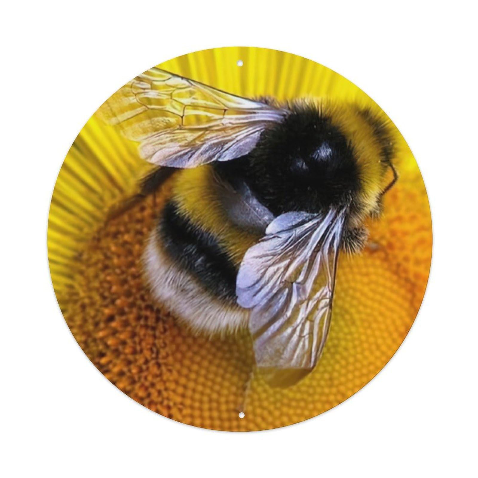 European Bumblebee Animal Vintage Metal Tin Sign Plaque Wall Decor for Cafe, Club Bar, Office, Garden Metal Poster 8x8Inch