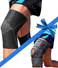 Sparthos Knee Compression Sleeves [Midnight Black - Large] x Hinged Knee Brace [Size XXXL]