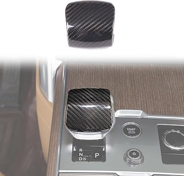 HAPPYHORSE Car Gear Shift Knob Head Cover Trim Compatible with Land Rover Range Rover Sport/Vogue,VELAR/Discovery 5,Carbon Fiber Gear Shift Knob Head Protective Cover Decoration Black