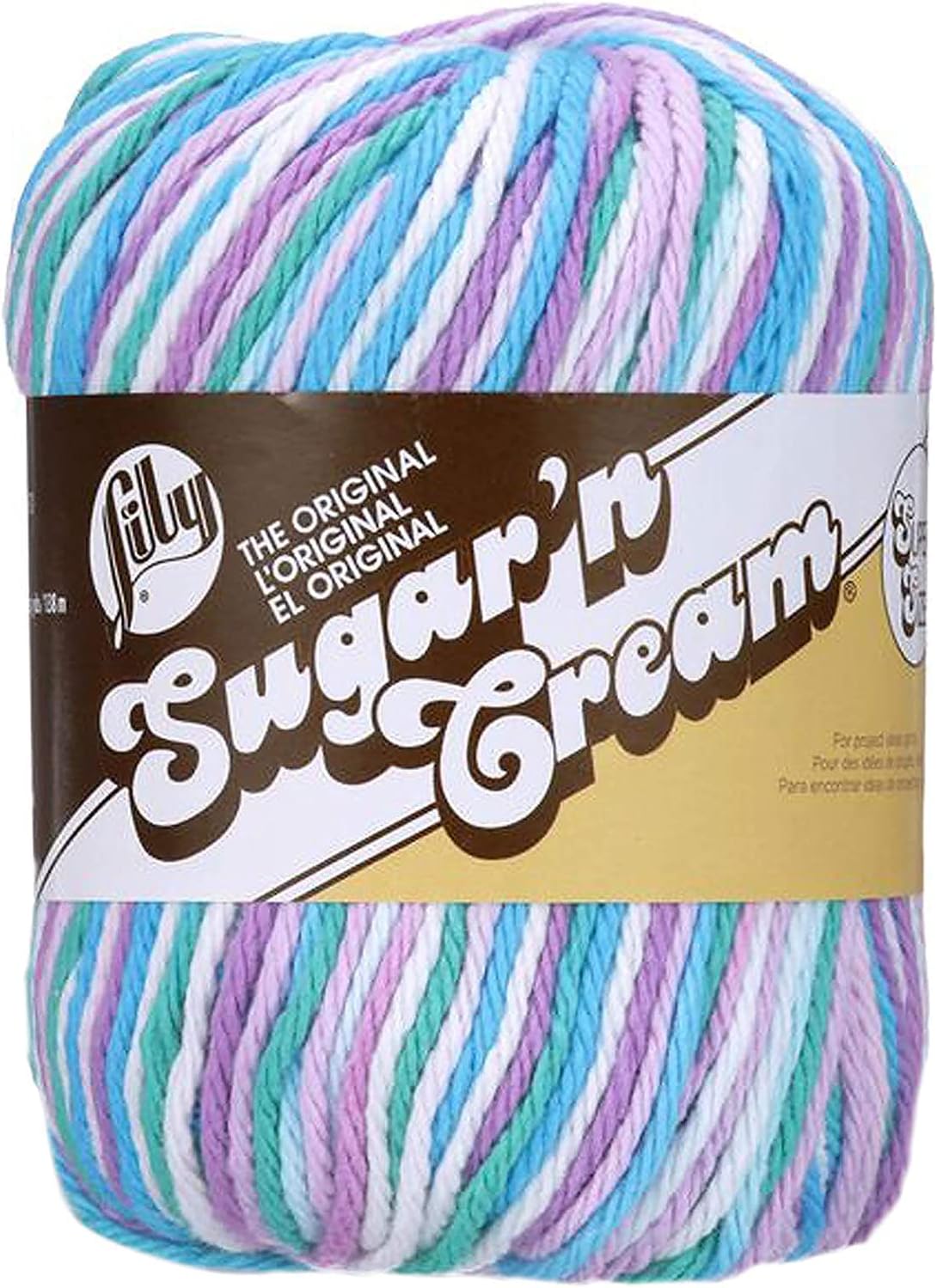 Lily Sugar'N Cream Super Size Beach Ball Blue Yarn - 6 Pack of 85g/3oz - Cotton - 4 Medium (Worsted) - 150 Yards - Knitting/Crochet