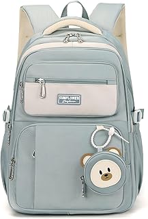 Travistar School Backpack Teenager Boys Girls School Bag Cute Waterproof School Backpack Women Men School Bag Laptop Bag Backpack Nylon, K011-Blue