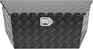 39 Inch Trailer Tool Box,Aluminum Storage Tongue ToolBox,39"X16"X12" Truck Chest box Organizer w/Lock and Keys For Pickup,Truck Bed, RV, Trailer,Heavy Duty Waterproof Black box