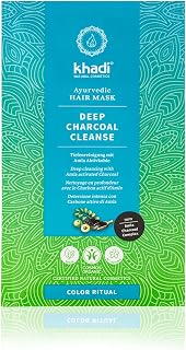 khadi DEEP CHARCOAL CLEANSE Ayurvedic Hair Mask, Deep Cleansing with Amla Activated Carbon, Free Hair from Silicone and Styling Remains, 100% Vegetable and Vegan Certified Natural Cosmetics, 50 g