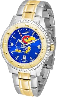SunTime Kansas Jayhawk Men's Competitor Steel Watch Two-Tone Gold/Silver with Anochrome Dial