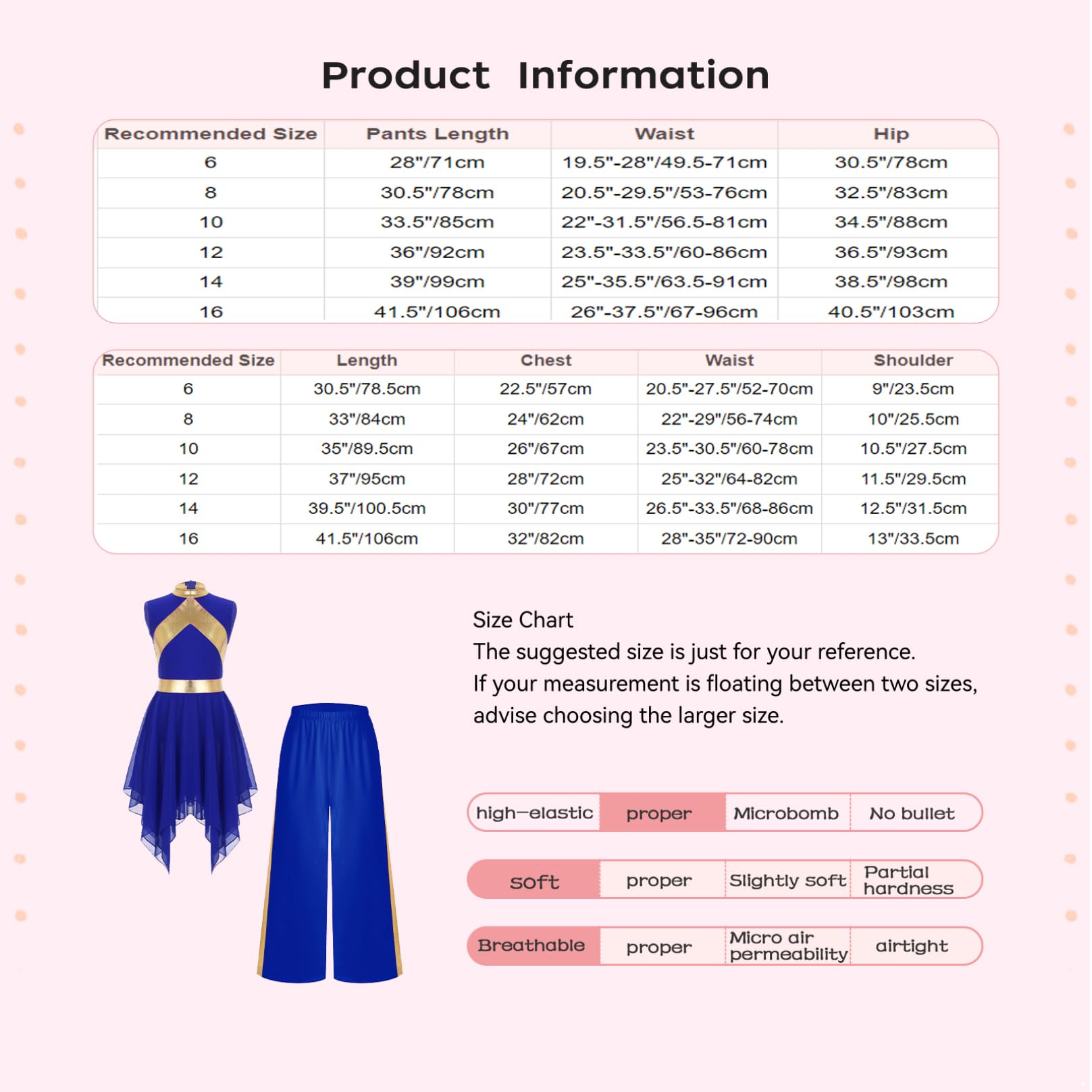 Agoky Vestido De Danza Cristiana para Niñas Vestido Litúrgico De Adoración De Iglesia Y Pantalones Anchos Traje De Baile Lírico
