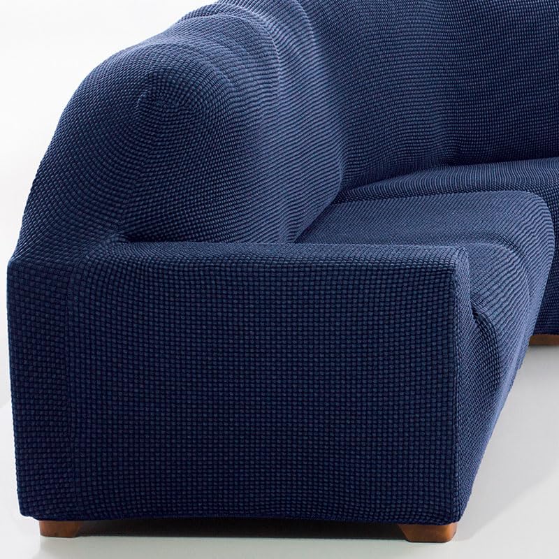Housse extensible pour canapé d'angle bleu marine Relive Maxifundas