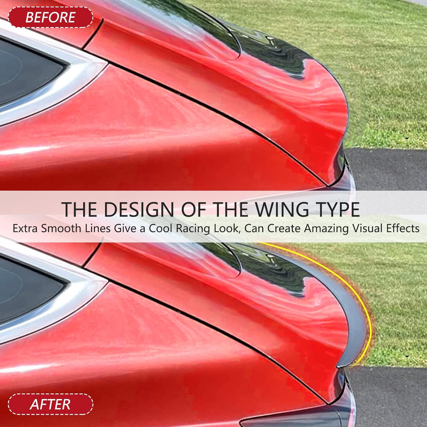 Compatible with Tesla Model Y Rear Spoiler Wing Replacement for Model Y 2020 2021 2022 2023 2024 Rear Trunk Lip Tail Lid Accessories ABS Strong Adhesive Matte Black