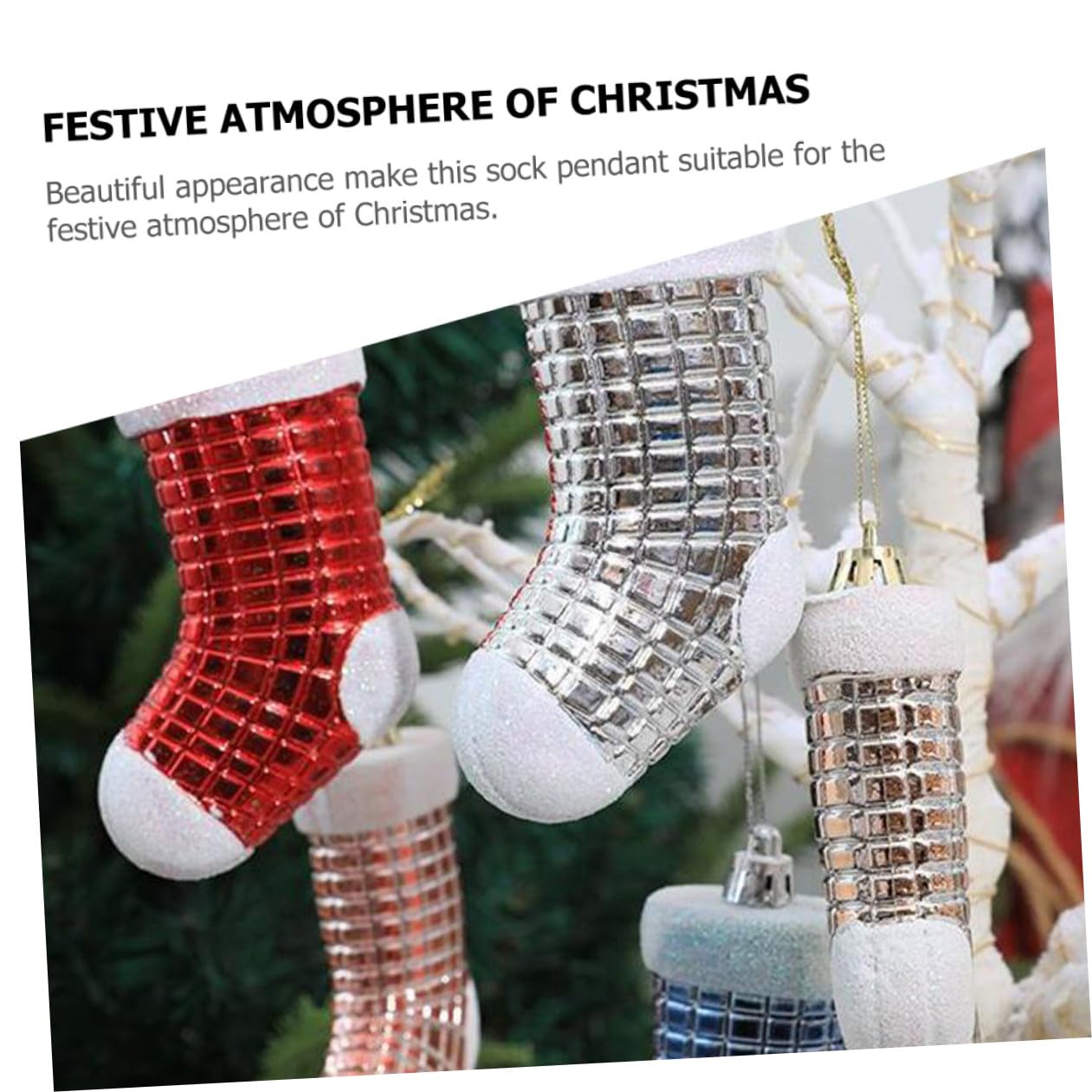 TOPBATHY 20 STK Weihnachtsbaum-anhänger Weihnachtsbaum Hängende Verzierung Mini-weihnachtsdekorationen Entzückende Weihnachtssocke Weihnachtsschmuck Weihnachtssocken Urlaubsstrümpfe Plastik