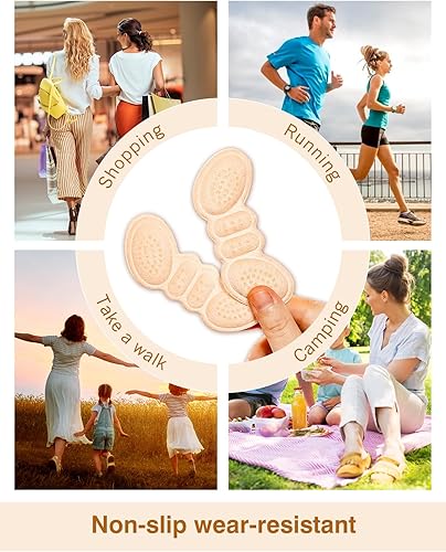 Miniatura 20 de Almohadillas para el talón para zapatos demasiado grandes: agarre antideslizante para el talón Zapatos de mujer (4 pares) - Insertos acolchados