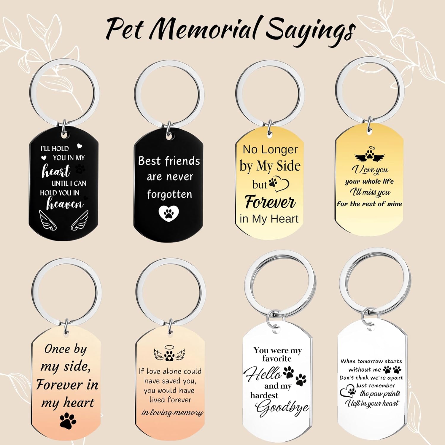 Personalized Pet Memorial Photo Keychain,Custom DogCat Remembrance Keychains with Picture Text,Loss of Pet Sympathy Key Chain - Image 4