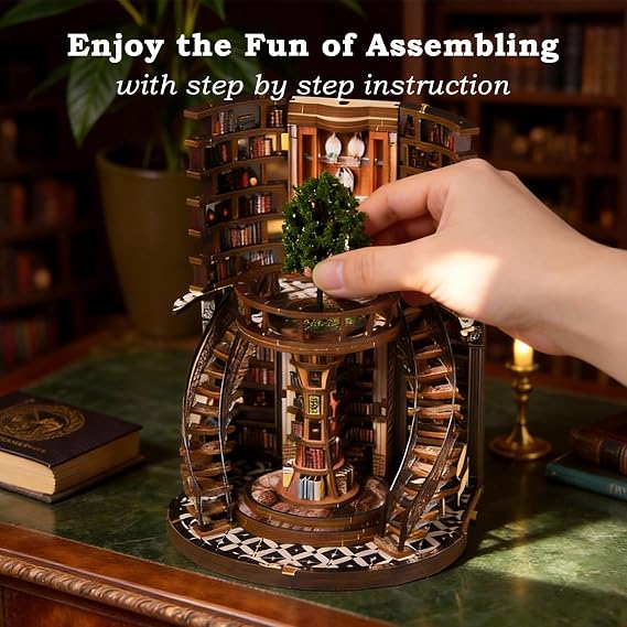 Book Nook Kit for Adults Booknook DIY Miniature Library Decor Fantasy 3D Puzzle