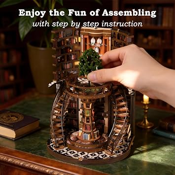 Book Nook Kit for Adults Booknook DIY Miniature Library Decor Fantasy 3D Puzzle