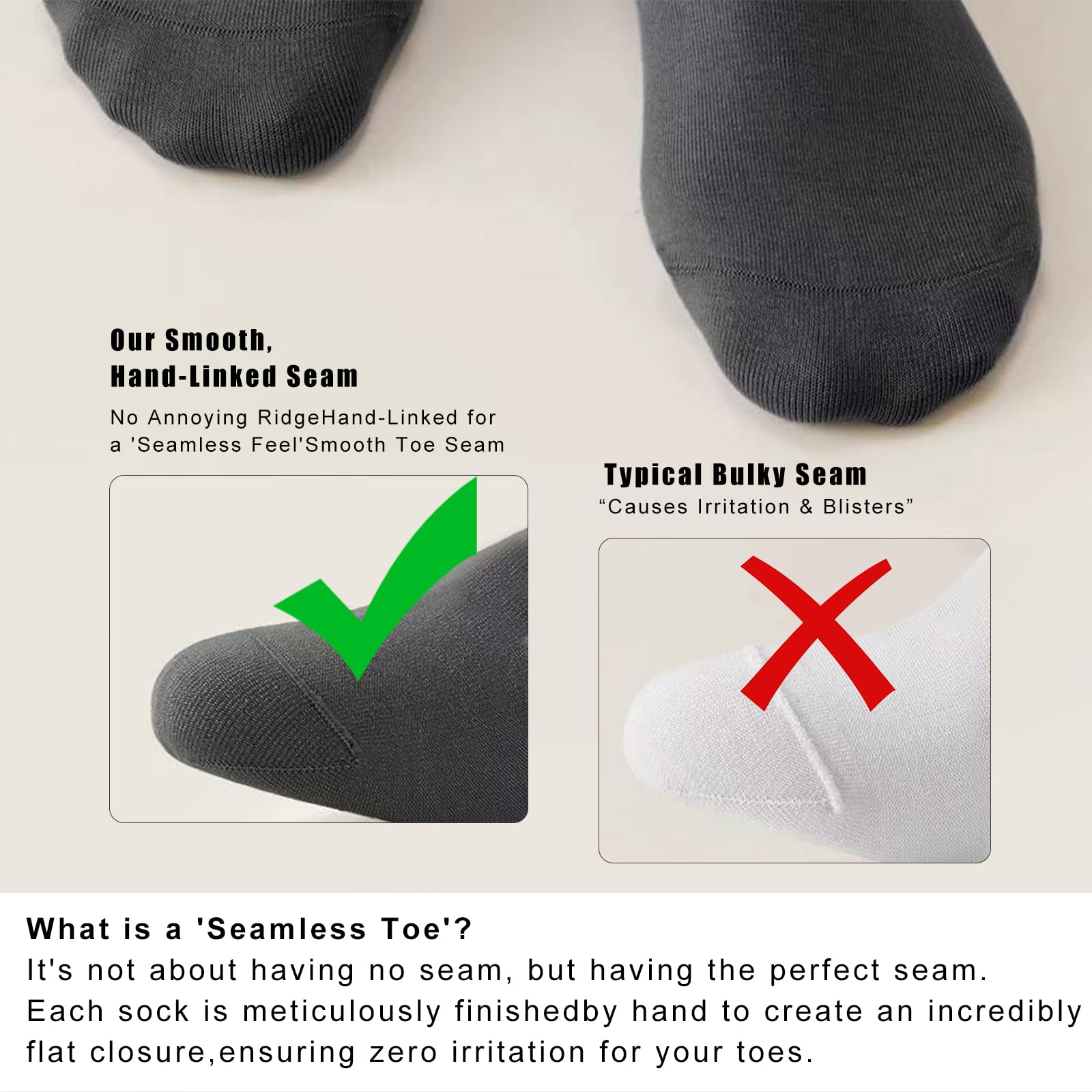 Calcetines altos para mujer, puntera sin costuras, alta elasticidad, suaves por encima del tobillo, para mujeres y niñas, talla 6-10