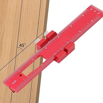 YDuupxe 6 Inch Slide Stop Marking Ruler Adjustable Sliding Scribing Tool with Locking Screws and End Slot for Woodworking Carpentry Mechanics