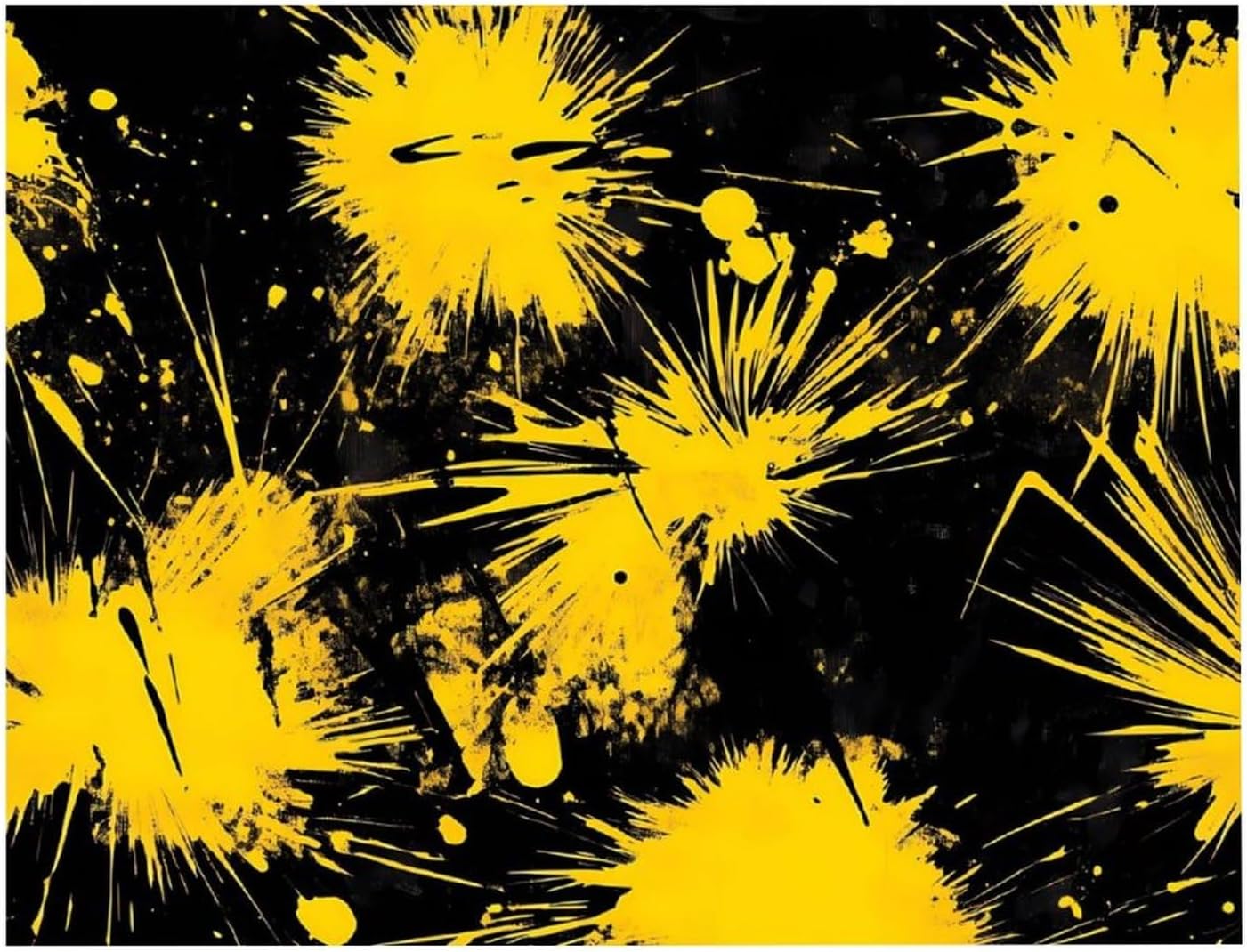 Tie Dye Fireworks Yellow Splash Printed Diamond 5D Painting Kits DIY Full Drill Crafts for Home Wall Decor 16x20 Inch White Wood 50 * 40cm