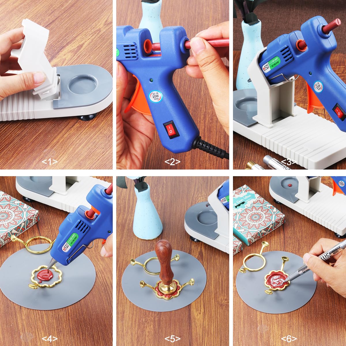 Wax Seal Kit with Gift Box, LONBEIIFY 40Pcs Sealing Wax Sticks with Glue Gun, Wax Seal Molds, Glue Gun Stand, Silicone Waxing Mat and Marker Pens for Wedding Invitations Envelopes Cards (Light Blue)