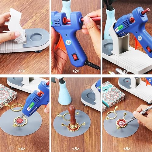 Miniatura 2 de Kit de sellado de cera con caja de regalo, 40 varillas de sellado, moldes, pistola de pegamento, soporte, alfombrilla de silicona y bolígrafos para
