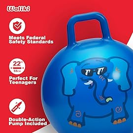 WALIKI Hopper for Teens | Sit & Bounce Jumping Toy for Outdoor Play, Fitness & PE Class | 22-Inch Hop Ball